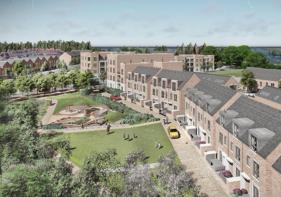 Artistic impression of the new neighbourhood at Romney House.