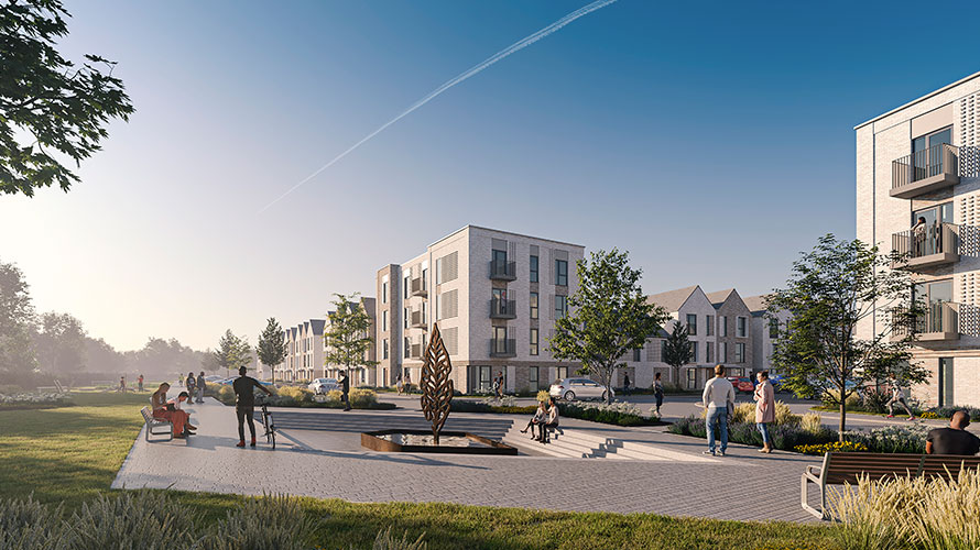 Artistic impression of the new neighbourhood at Dovercourt Road